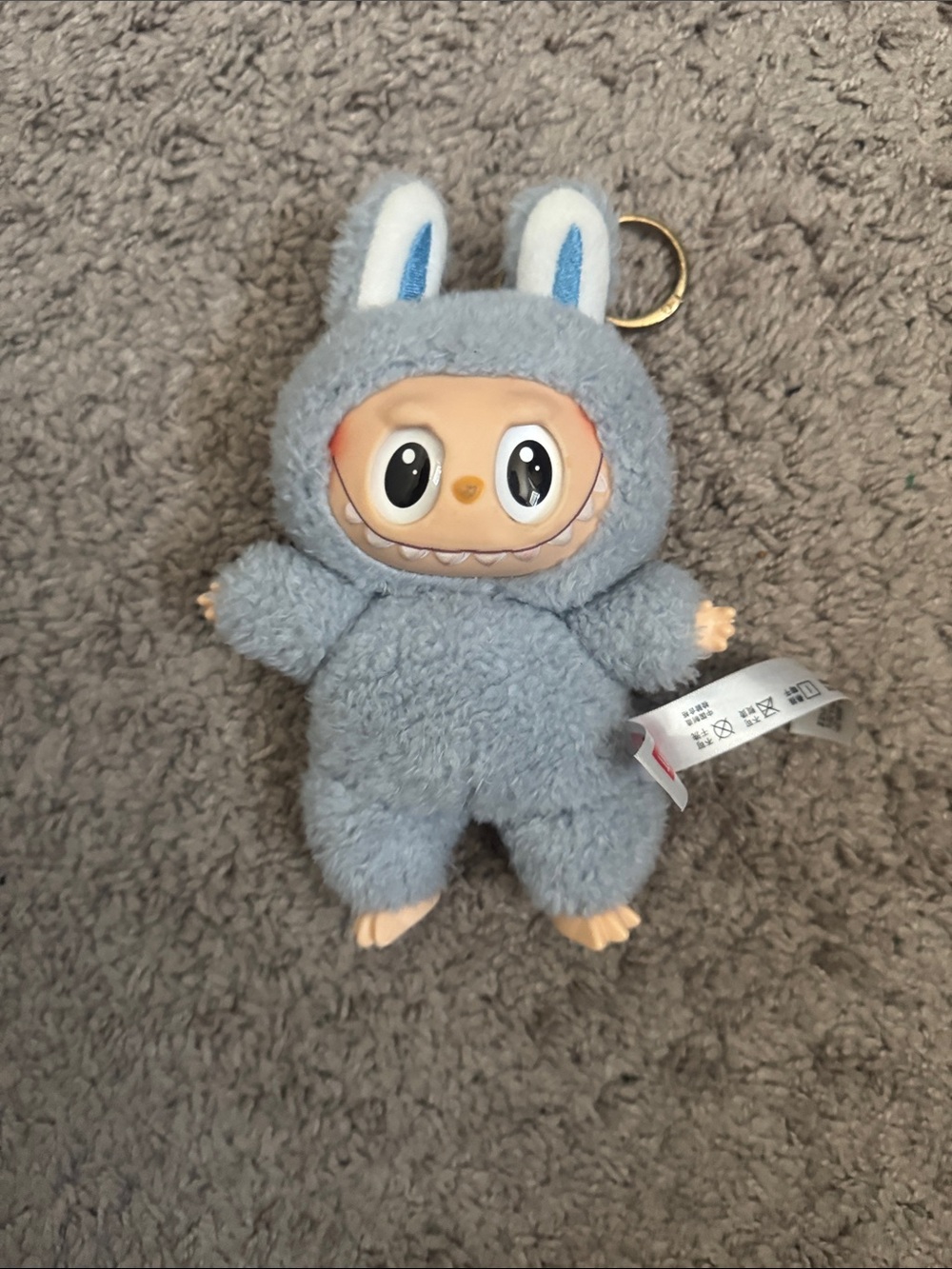 Grey Bunny Plush Keychain Kids Toy